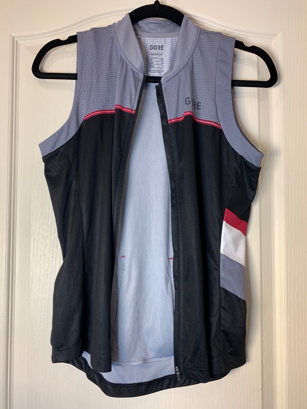 GORE Wear Women’s Cycling Jersey Sleeveless Full Zip Black Gray Pink Size‎ M